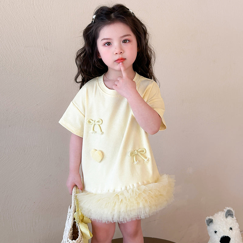 Girls Net A-Line Mini Dress