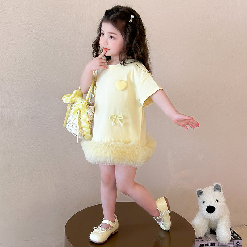 Girls Net A-Line Mini Dress