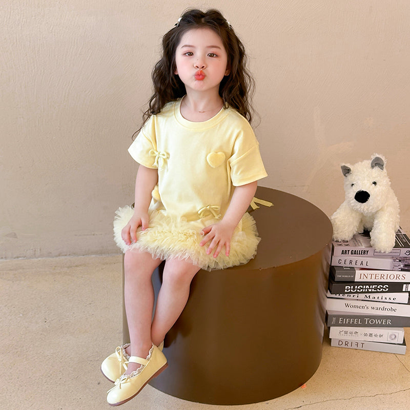 Girls Net A-Line Mini Dress