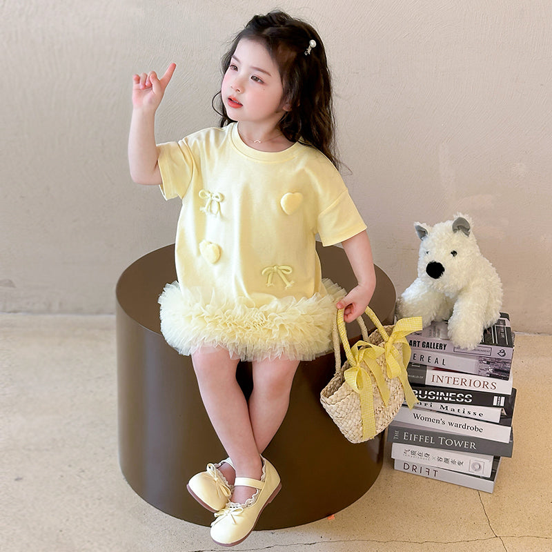 Girls Net A-Line Mini Dress