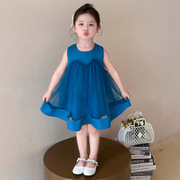 Girls Net A-Line Dress