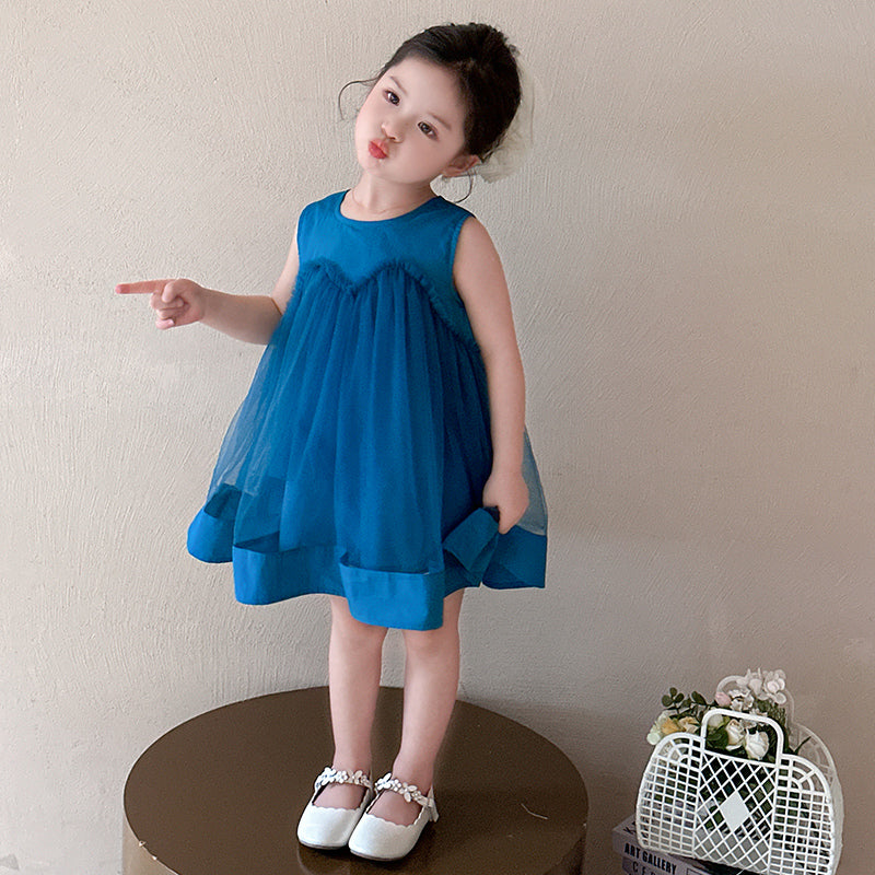 Girls Net A-Line Dress