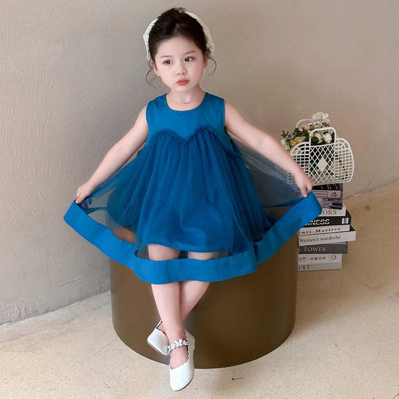 Girls Net A-Line Dress