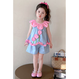 Girls Sleeveless Top with Shorts