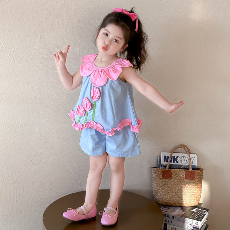 Girls Sleeveless Top with Shorts