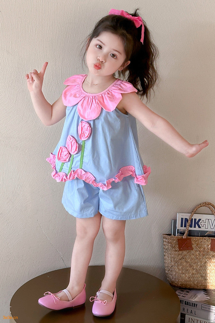 Girls Sleeveless Top with Shorts