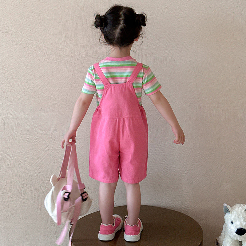 Striped T-shirt With Dungarees