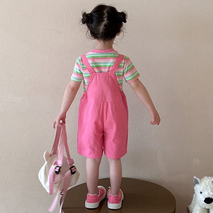 Striped T-shirt With Dungarees