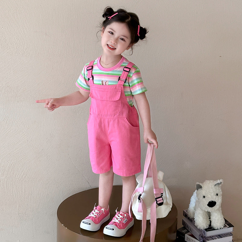 Striped T-shirt With Dungarees