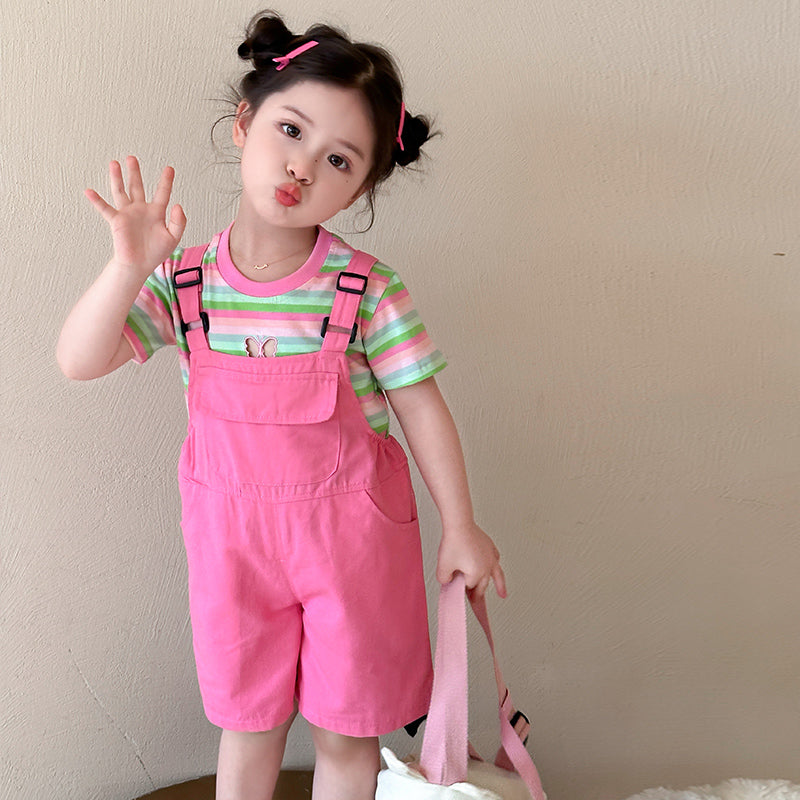 Striped T-shirt With Dungarees