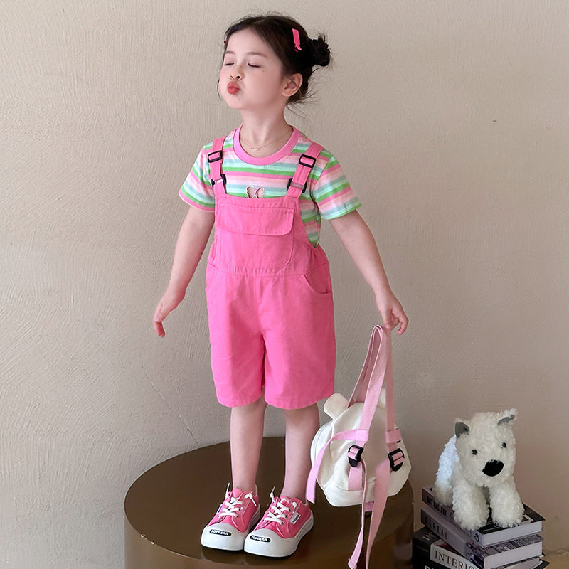 Striped T-shirt With Dungarees