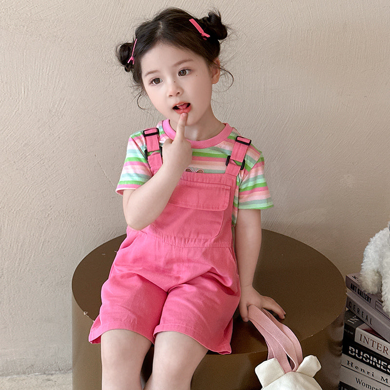 Striped T-shirt With Dungarees