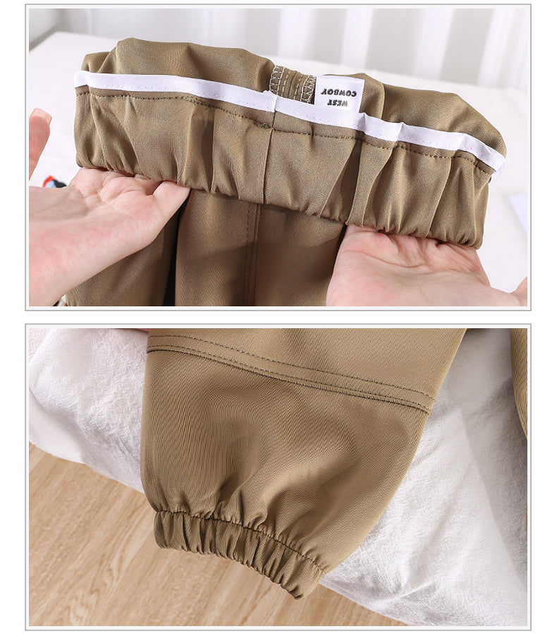 Boys Beige Relaxed Fit Clean Look Cropped Jogger Jeans