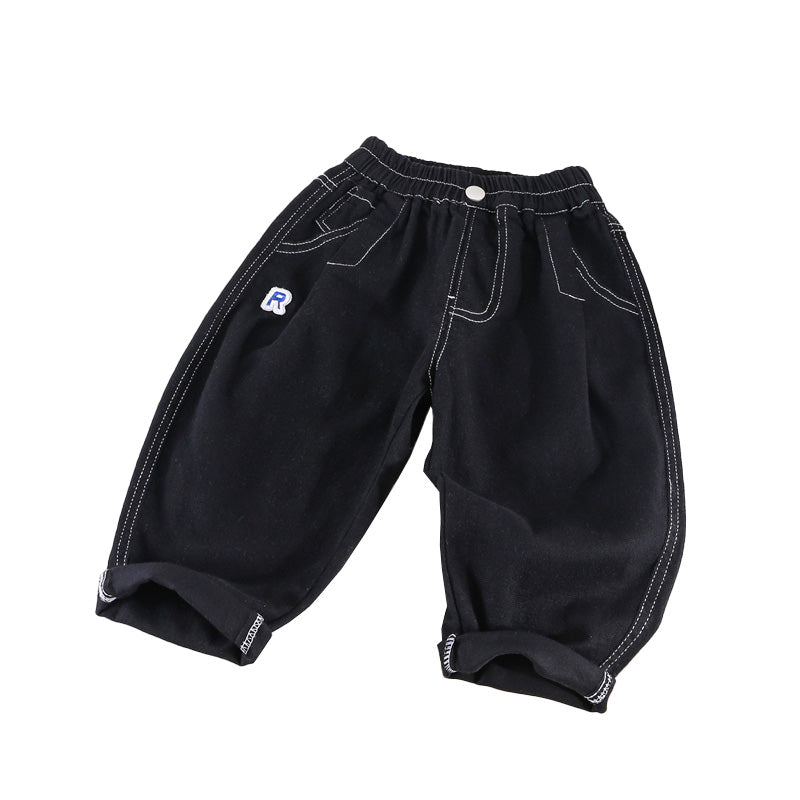 Boys Black Relaxed Fit Clean Look Stretchable Jeans
