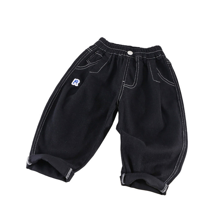 Boys Black Relaxed Fit Clean Look Stretchable Jeans