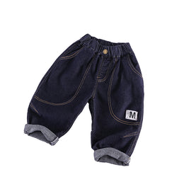 Boys Black Relaxed Fit Clean Look Stretchable Jeans