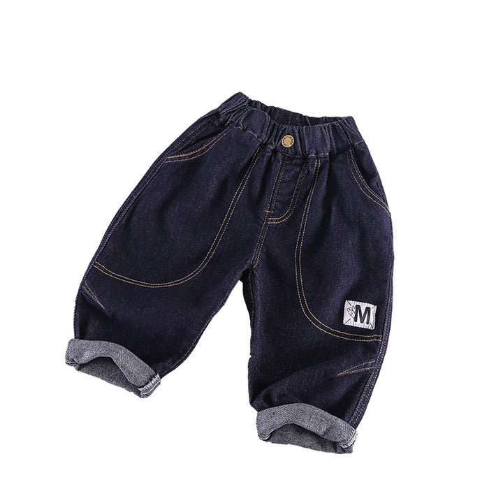 Boys Black Relaxed Fit Clean Look Stretchable Jeans