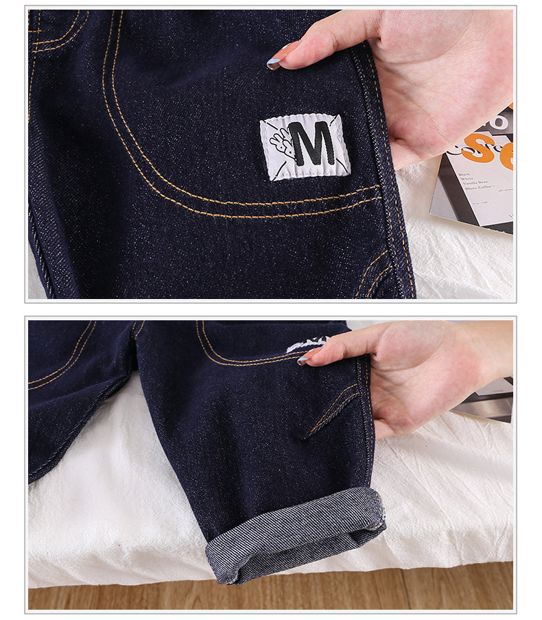 Boys Black Relaxed Fit Clean Look Stretchable Jeans
