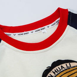 Girls Round Neck Printed T-shirt with Trousers