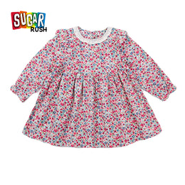 Girls Red Cotton Floral Print Ruffled A Line Dress