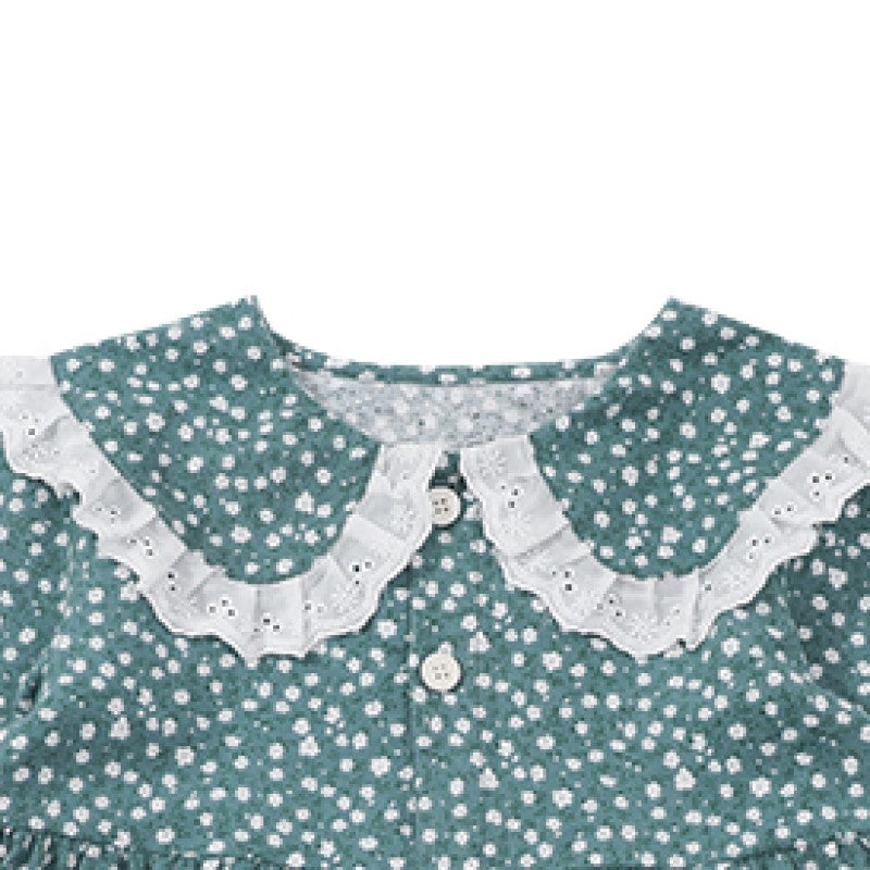 Girls Polka Dots Printed Ruffled A-Line Fit & Flare Dress