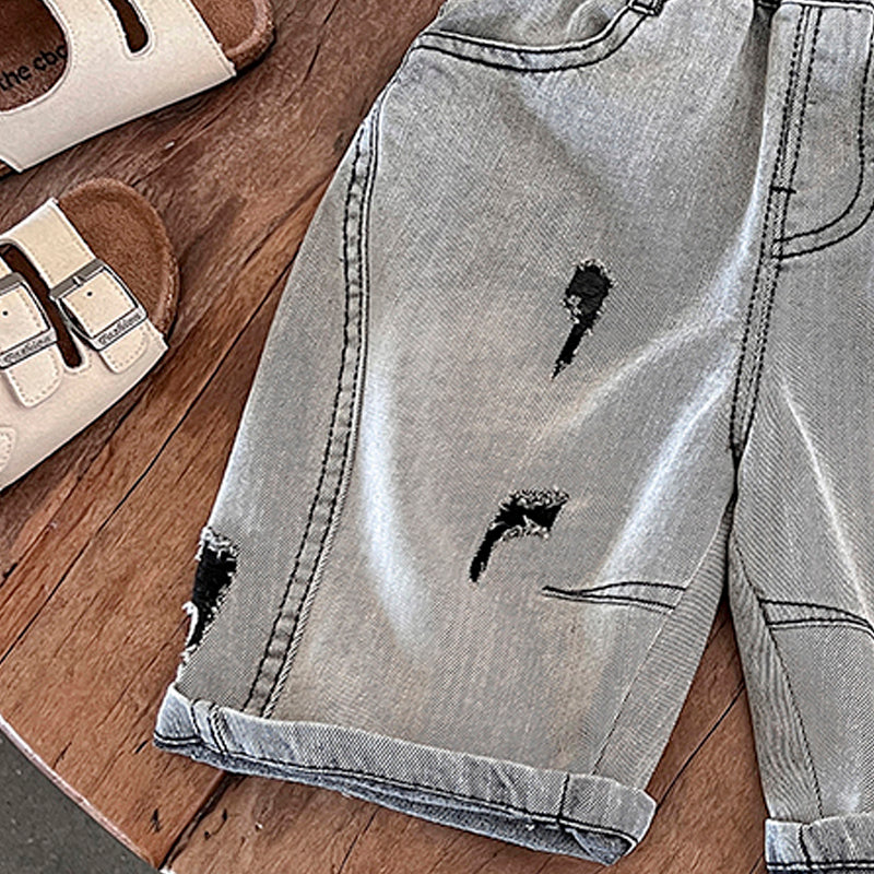 Kids Regular Fit Denim Shorts