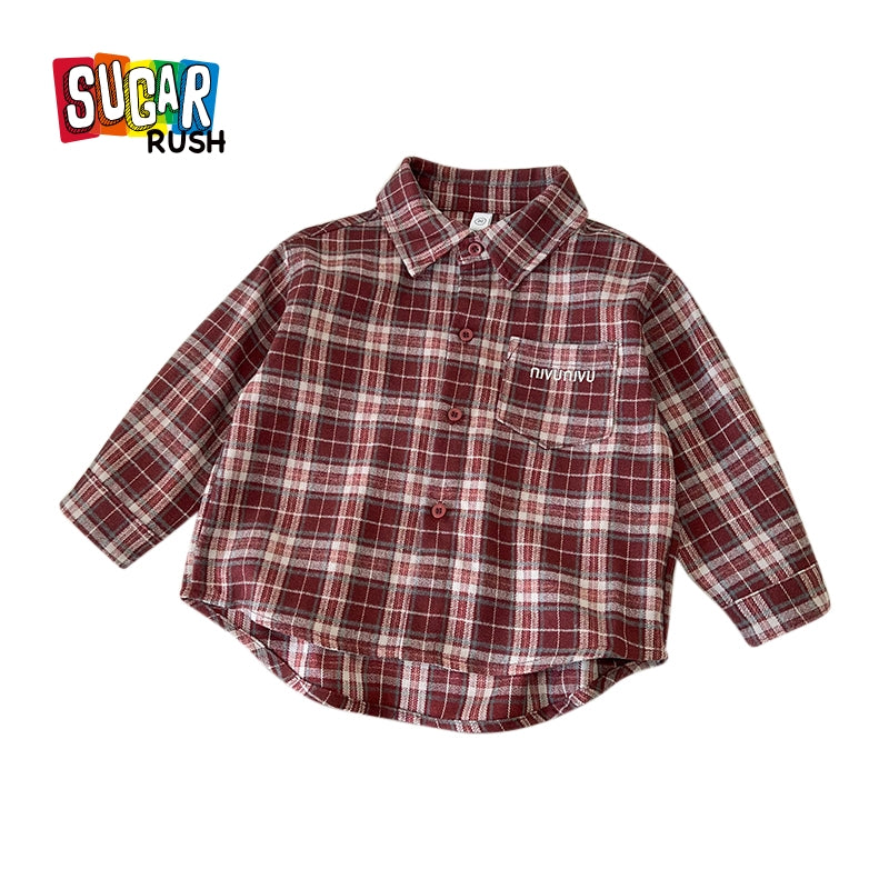Girls Tartan Checked Opaque Casual Shirt
