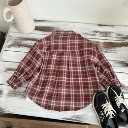 Girls Tartan Checked Opaque Casual Shirt
