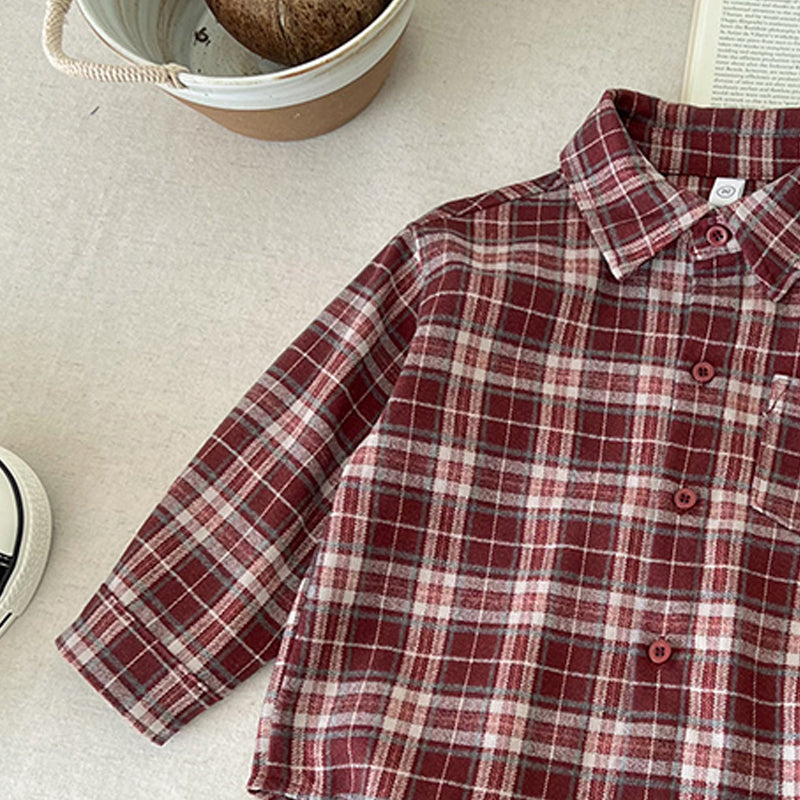 Girls Tartan Checked Opaque Casual Shirt