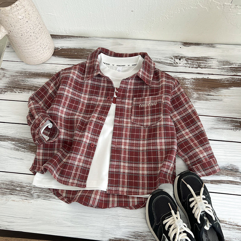 Girls Tartan Checked Opaque Casual Shirt