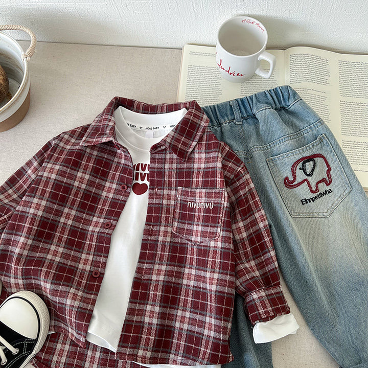 Girls Tartan Checked Opaque Casual Shirt