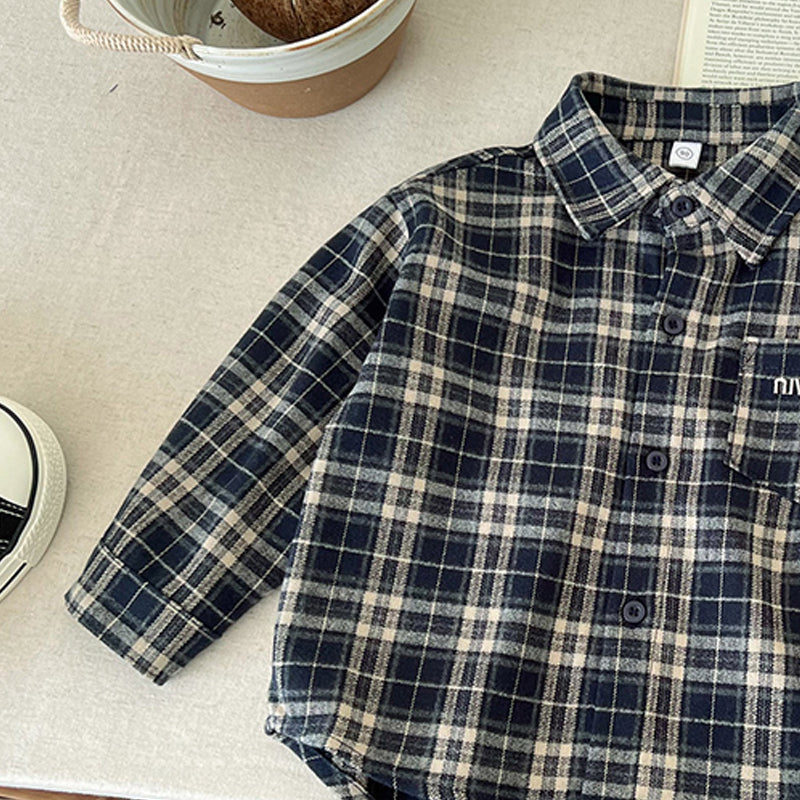 Boys Tartan Checks Opaque Casual Shirt