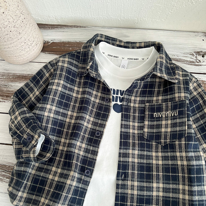 Boys Tartan Checks Opaque Casual Shirt
