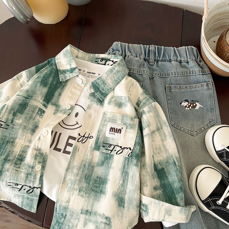 Boys Abstract Printed Casual Shirt