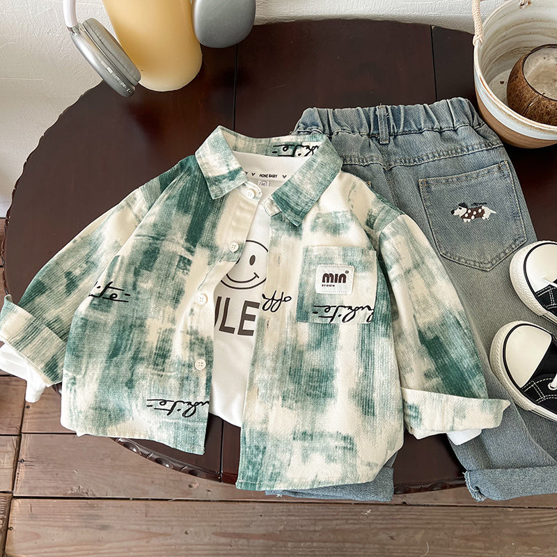 Boys Abstract Printed Casual Shirt