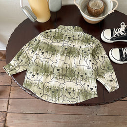 Boys Spread Collar Graphic Printed Cotton Casual Shirt