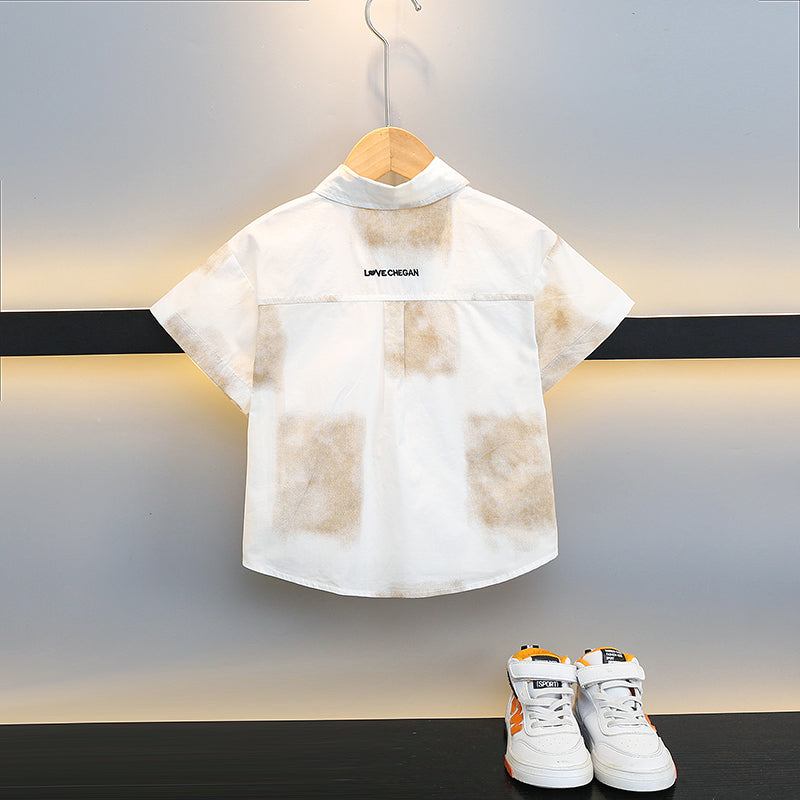 Boys Printed Pure Cotton Shirt with Shorts