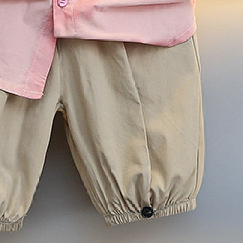 Boys Dyed Short Sleeves Shirt with Shorts