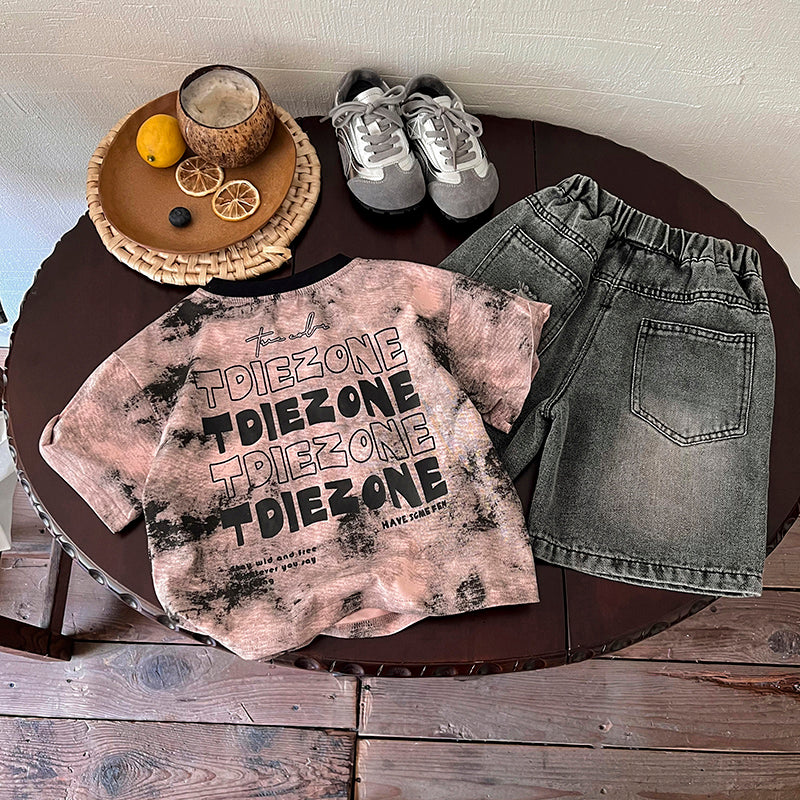 Boys Printed T-shirt With Shorts