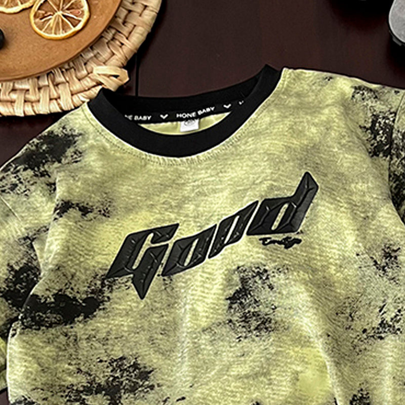 Boys Typography Printed T-shirt With Shorts