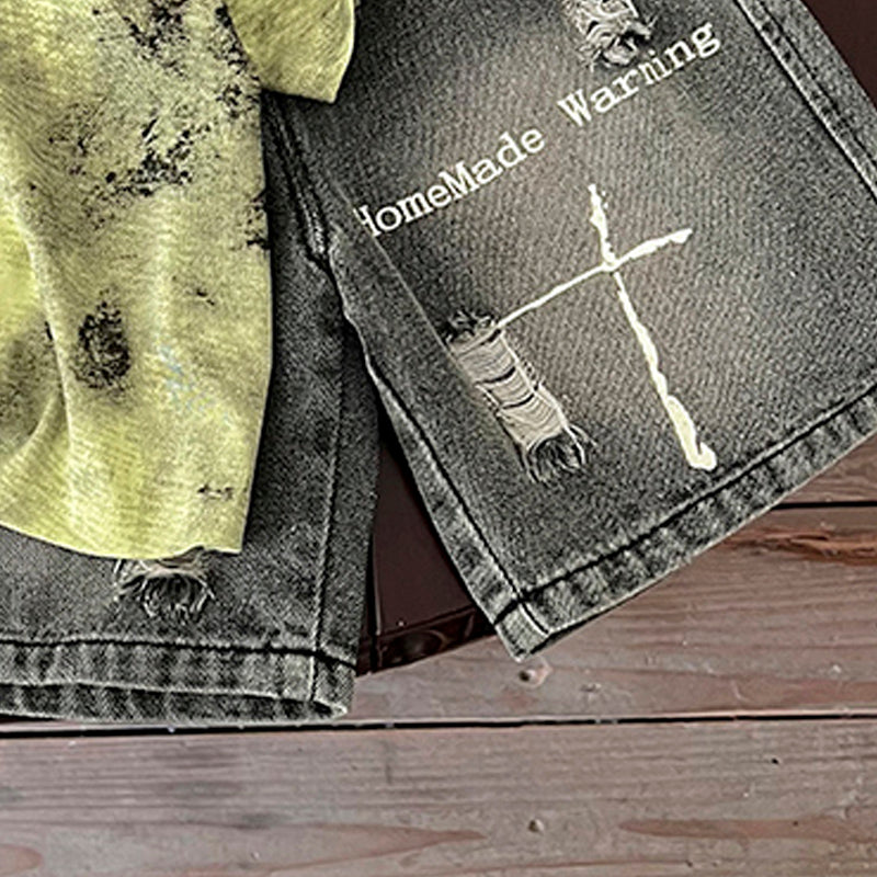 Boys Typography Printed T-shirt With Shorts