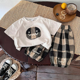 Kids Printed Round T-shirt With Shorts