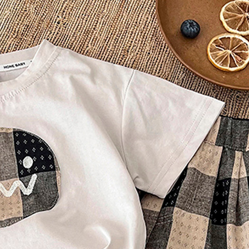 Kids Printed Round T-shirt With Shorts