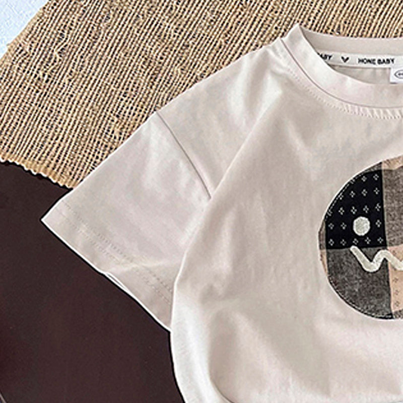 Kids Printed Round T-shirt With Shorts