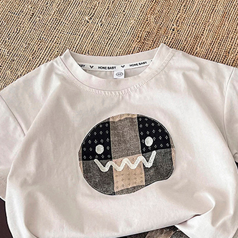 Kids Printed Round T-shirt With Shorts
