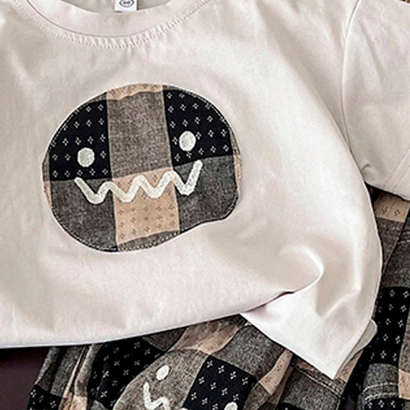 Kids Printed Round T-shirt With Shorts