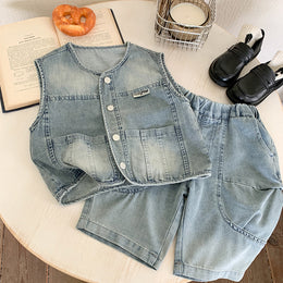 Kids Sleeveless Coat With Shorts