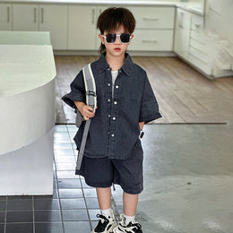 Boys Pure Cotton Shirt With Shorts