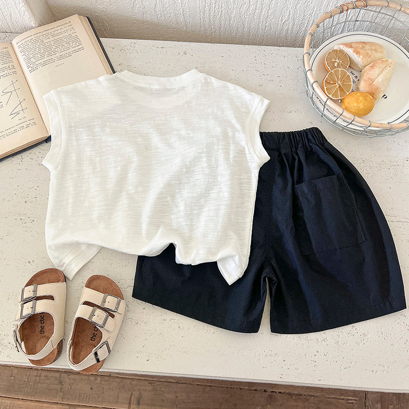 Kids Printed Pure Cotton T-shirt With Shorts
