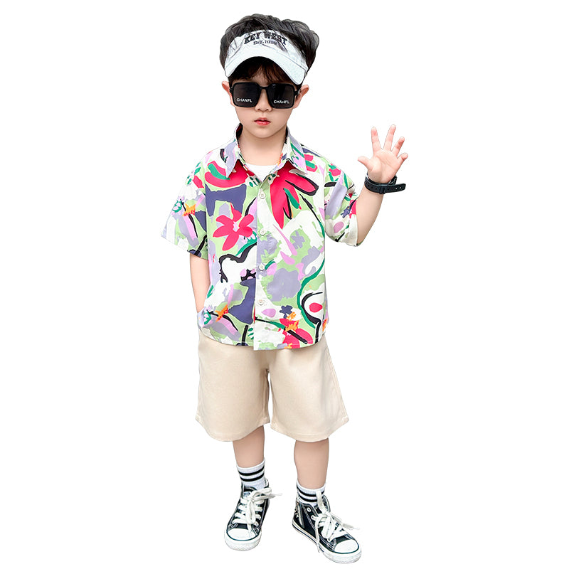Boys Printed Shirt With Shorts